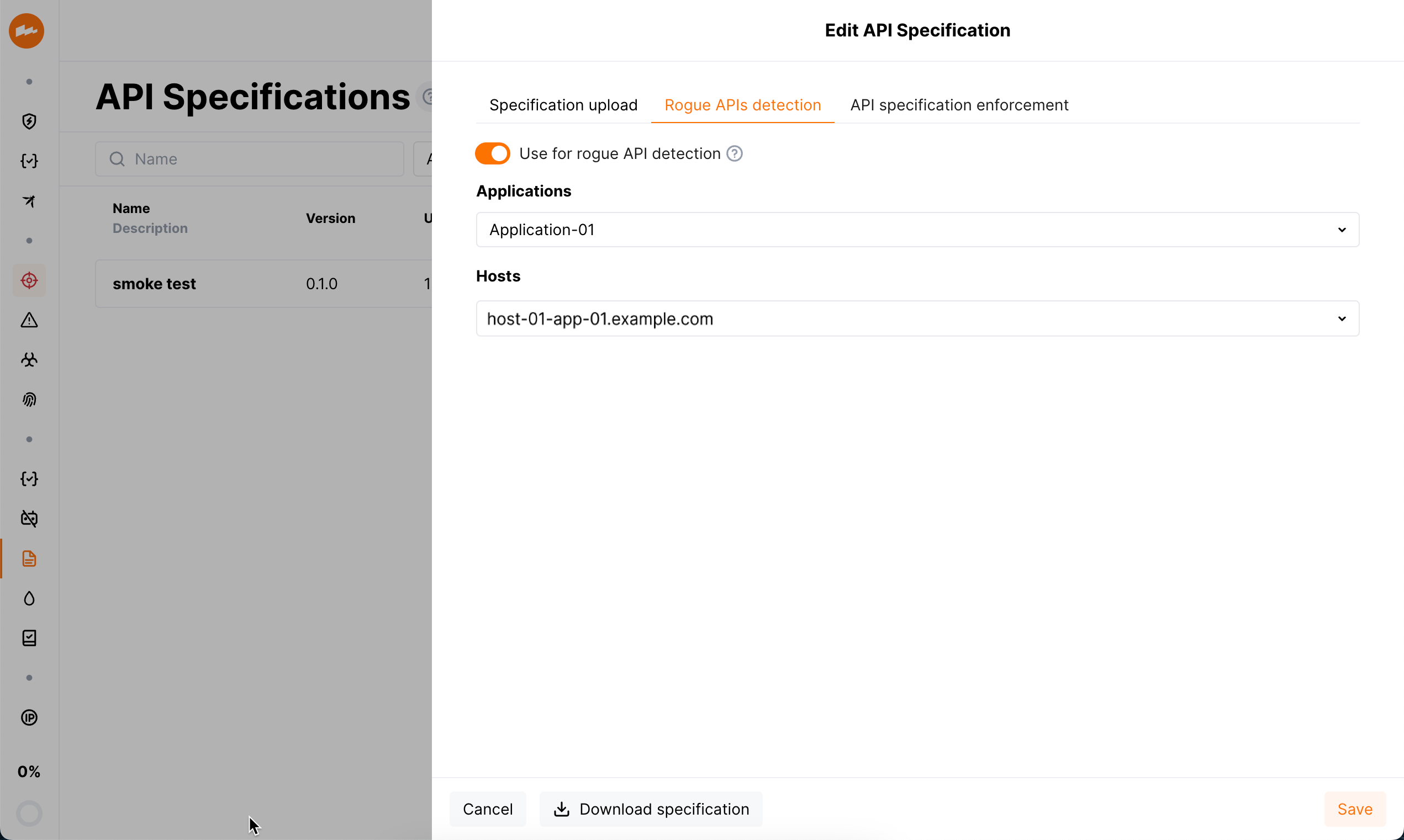 API Discovery - API Specifications - uploading API specification to find rogue APIs