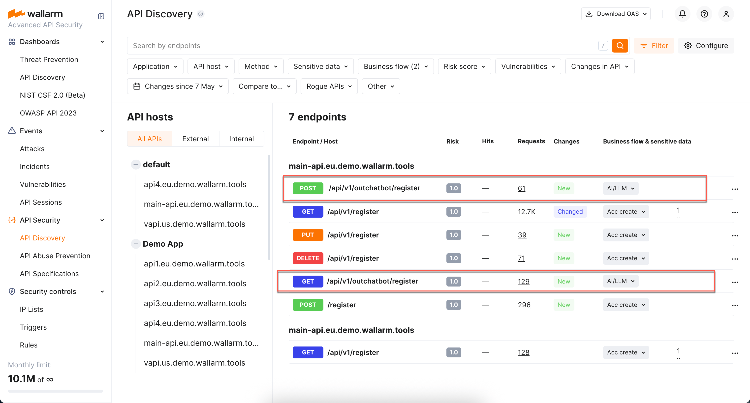 Agentic AI endpoints in API Discovery